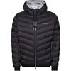 Armani Exchange Giacca Trapuntata con Cappuccio e Cerniera, Logo Milano/New York, Nero/Melange Grigio B, XL Uomo