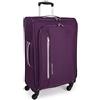 Pierre Cardin Cion CL610M - Valigia con lati morbidi e ruote resistenti testate contro lo stress, con maniglia telescopica e cinghie di imballaggio, Viola & Grigio Chiaro, M, M: 69 cm