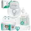 MAMASHY Plus Box - 1 Tiralatte Elettrico Indossabile + 20 Sacchetti Latte Materno con Tappo, Imbuto, Tettarella + 2 Coppette Raccogli Latte Materno e Custodia, Neonato Accessori Utili Kit Allattamento