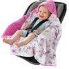 Medi Partners Coperta neonato ovetto Sacco per Passeggino - 100% Cotone universale Blanket 85x85cm fodera protettiva Morbida e Accogliente Passeggini Marsupio (Teddy Con Rosa Scuro Minky)