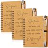 Sinmoe 3 Set Regali Colleghi Quaderno Penna, Normale, Color Legno | Quaderno Legami, Taccuini Motivazionali a Spirale, Penna a Sfera in Legno, Regalo per Colleghi, Giornata Insegnanti, Natale