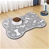 DOTBUY-SHOP Tappetino Sotto Ciotola Cani Assorbente, Forma Osso Tappetini Sottociotola in Diatomite per Gatti Tappeto Sotto Ciotola Asciugatura Rapida Antiscivolo Lavabile (Grigio chiaro,60x90cm)