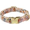 Generic Collare per cani personalizzato con fibbia in metallo incisa con grazioso motivo floreale - Nome e numero di telefono personalizzati - regolabile Collare per cani personalizzato (Rosa pesca,XS)