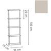 KRIPTONITE libreria da parete KROSSING 34 x H 100 cm - 5x04M03E+16x04T25E