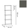 KRIPTONITE libreria da parete KROSSING 34 x H 100 cm - 5x04M03F+16x04T25F