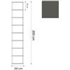 KRIPTONITE libreria da parete KROSSING 34 x H 200 cm - 9x04M03F+32x04T25F