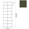 KRIPTONITE libreria da parete KROSSING 67 x H 200 cm - 9x04M06G+48x04T25G