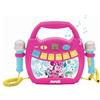 Lexibook-MP320MNZ Disney Minnie-Lettore Musicale Karaoke Portatile per Bambini-Microfoni, Effetti di Luce, Bluetooth, Registrazione vocale e funzioni di Modifica, batterie Ricaricabili, Multicolore