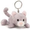 NICI 62133 Portachiavi a forma di gatto, compagno fedele per lo zaino o la borsa di grandi e piccini, 10 cm, grigio