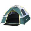 Outsunny Tenda da Campeggio 2 Posti, Tenda Campeggio con Apertura Pop Up, Tappetino e Tasche Interne, 205x195x135 cm, Verde Oliva
