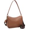 HKCLUF Borsa a Tracolla Donna Borsa in PU Pelle Donna Borse a Mano Borsa Mezzaluna Con 2 Tracolle Rimovibile (Marrone Scuro)