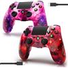 MUZELI Controller Wireless per PS4, Controller Multipiattaforma da 2 Pezzi Compatibile con PS4/Pro/Slim/PC/iOS/Android/MacOS, con Doppia Vibrazione/Jack Audio da 3,5 mm/Touchpad Sensibile