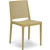 REDÒKASA Sedia in polipropilene PORTO, impilabile, resistenza raggi UV, design moderno, ideale per sala da pranzo, cucina, bar, ristoranti o giardino (senza Braccioli, Senape)