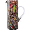 MurArt Bicchieri di Murano Set da 6 bicchieri da 300ml Collezione Tower in vetro soffiato a mano in lavorazione artigianale Made in Italy (Nero, Brocca)
