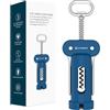 KITCHENDAO Apribottiglie 3 in 1, apribottiglie per tappi e tappi per birra, apribottiglie per vino, adatto per gli amanti del vino (blu)
