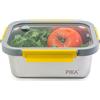PIKA - Contenitore per alimenti in acciaio inox e coperchio in vetro temperato - Ermetico e leggero - Compatibile con microonde, forno, congelatore - MetalShock (4-1780ml)