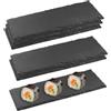 FUNSUEI 6 piatti rettangolari in ardesia, 30 x 10 cm, in ardesia, per sushi, formaggio, buffet, antipasti, dessert