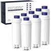 iRhodesy Filtro Acqua Compatibile con Delonghi DLSC002, Addolcitore Filtro di Ricambio Compatibile con Delonghi ECAM, ESAM, ETAM, BCO, EC (Set da 8)