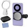 Fatiya Set di 2 specchietti per selfie con fotocamera posteriore a clip, con scatola e panno, riflettono lo specchio della fotocamera dello smartphone, schermo per monitor selfie del telefono