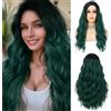 Siudus Parrucca verde parrucche ondulate lunghe ricci per le donne sintetico nero a verde parrucca per capelli naturali per uso della festa di Halloween