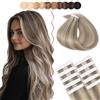 SEGO Extension Biadesive Capelli Veri 10 pz 1g/Ciocca Tape in Hair Extension 100% Remy Adesive 30 cm # 18P613