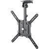 goobay Supporto TV da soffitto per TV da 23 a 55 (58-140 cm), supporto TV max 20 kg, orientabile lateralmente, angolo del soffitto regolabile, con funzione ribaltabile e bloccaggio, 70824