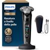Philips Shaver i9000, rasoio elettrico Wet & Dry, inchiostro nero, con tecnologia Skin IQ, triplo sistema di sollevamento e taglio, doppie lame di precisione rotanti a 360 gradi in acciaio, X9000/10