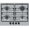 Bosch PGP6B5K60, Piano cottura a gas, Manopole a ponticello: controllo ergonomico, 4 fuochi, Acciaio, Versione Esclusiva Amazon, 60 cm