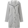 Generic Giacca antipioggia da donna traspirante di grandi dimensioni impermeabile giacca softshell giacca da esterno gialla giacca di transizione giacca Piumino Donna 100 Grammi Giubbino Donna (Grey, XXL)