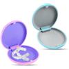HingtTraum 2 Pezzi Porta Apparecchio Denti, Custodia per Bite Dentale, Contenitore per Protesi, Scatola Ortodontica Resistente e Facile da Pulire, per Allineatori e Apparecchi Dentali (Rosa e Blu)