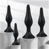 Generico 4x Nero Anal Butt Plug Sex Toys in Silicone con Base a Ventosa Plug Anale-dilatatore Donna Uomo Analesex Sexy Toy Kit Dildo Anali Sexytoysys Plug Anale Giocattoli per Uomini Coppie Principianti -Gh1r