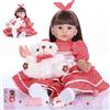 ZIYIUI Reborn Bambola 24 Pollici 60cm Realistica Bambole Reborn Femmina Bambina Capelli Lungi Reborn Giocattoli per Bambini Silicone Morbido Vinile Fatto a Mano Neonati Regali di Festa Regali Natale