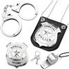 GDJIAJT Set di manette per polizia in vero acciaio, manette per bambini, accessori per la polizia per bambini, per cosplay, costume