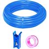 HAXIHA 10 Metri Tubo Aria Compressa Blu,Attacco Rapido Tubo Aria 10mm Diametro Esterno 6.5mm 32.8ft Diametro Interno, Pneumatico per Aria Compressa Adatto Per il di vari Utensili Pneumatici