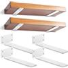 YFCVIP 4 Pezzi Staffe per Mensole Galleggianti, Staffe per Mensole Pesanti, Supporto da Appendere Alla Parete, Staffe a L, Supporti per Scaffali Invisibili (Bianco, 25 cm)