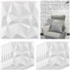 XNZMYN 16 pannelli da parete 3D, 30 x 30 cm, per sala da gioco, effetto diamante, effetto 3D, in PVC, per interni ed esterni, colore bianco opaco, indeformabili, impermeabili, resistenti al calore, inodore,