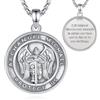 INFUSEU Collana Arcangelo Michel, Ciondolo Sterling 925 per Uomo Con Rabbia Guerriera Michele Medaglia Di San Michele per Uomo Donne