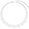 SILBERTALE Collana girocollo in argento Sterling 925 con piastrine per monete, catena regolabile a strati, 33+6CM