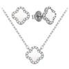 Evensee Set Orecchini e Collana Quadrifoglio Argento 925 con Madreperla, Gioielli Ipoallergenici con Rodio, Regalo per Lei Natale Compleanno Festa della Mamma