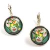 Lunix Orecchini Cabochon Frida Pendenti, Idea Originale per Regalo Natale,Ispirati A Frida Pittrice Messicana, Fatto a Mano, Gioielli Donna Frida Fiori In Testa 16 mm
