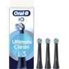 Oral-B Testine di Ricambio iO Ultimate Clean, Nere, 3 Ricambi | 3 Testine di Ricambio per Spazzolino Elettrico, Rotonde Originali, Rimozione Profonda Della Piastra Batterica, Pulizia Denti