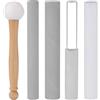 BOXOB 5pz Set di Bacchette per Campane Tibetane in Cristallo, Manico in Legno Bacchetta per Campane Tibetane in Acrilico Trasparente con Manico in Legno Strumento per Cantare in Cristallo