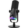 FDUCE Kit microfono da gioco USB/XLR, microfono dinamico per PC per streaming di podcasting, kit microfono RGB per computer con supporto da tavolo, pulsante mute e jack per cuffie, per registrazione