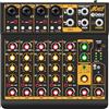 D Debra Mini6 Mixer Audio Professionale per DJ - Mixer a 6 Canali con Interfaccia USB, Bluetooth e Alimentazione Phantom 48V - Ideale per Streaming, Podcasting e Performance Live