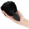 BONDAGERIE® Coda coniglio nero con plug in silicone Taglia: L