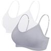Vertvie - Reggiseno sportivo da donna, 2/3/4 pezzi, senza ferretto, imbottito senza cuciture, reggiseno a basso supporto Bianco/grigio chiaro. S