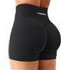 YEOREO Pantaloncini sportivi da donna 4,5 Invisible Scrunch Butt Gym Shorts Vita Alta Booty Yoga Leggings corti, Nero , S