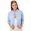 Lady Olga Coprispalle da letto da donna, in maglia, con tipica allacciatura sul davanti, maniche a ¾ Blue X-Large