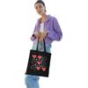 REPUBLIC OF CALIFORNIA ARCTT038-BK Tote Bag Love x o Love Always Wins - Borsa in cotone romantica e ispiratrice, colore: Nero, Nero, 38 X 42 CM, Utility