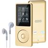 Lychee - Lettore musicale digitale, lettore MP3/MP4, 8 GB, lettore musicale HiFi portatile, senza perdita di suono, con musica/video/registrazione vocale/radio FM, supporta fino a 64 GB (oro)